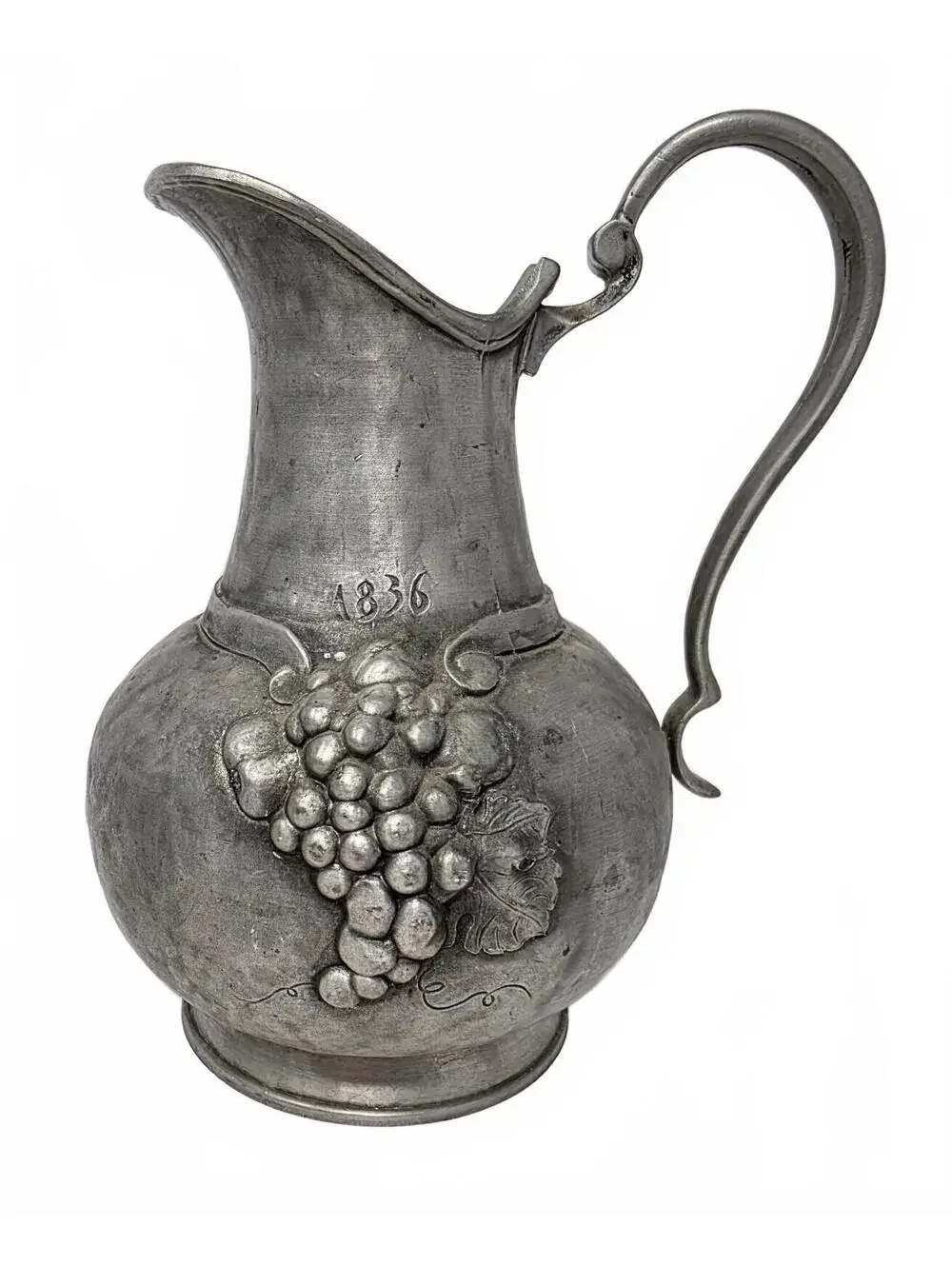 Vintage Artina SKS Zinn 95% Pewter Pitcher & 2 Goblets Grape Set